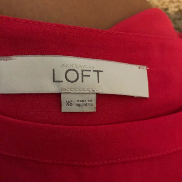 Loft Hot Pink long sleeve blouse - Picture 2 of 2